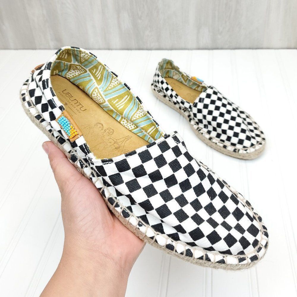 Ubuntu Afridrilles Black & White Checker Espadrilles